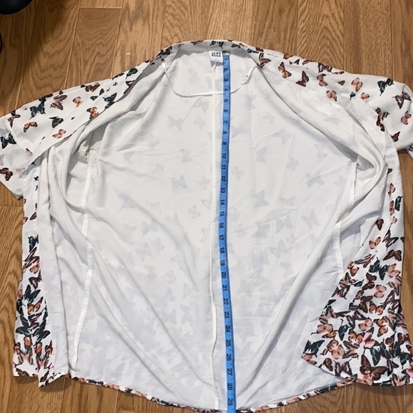 VERO Moda Women's White  Butterfly Mid Sleeve 3/4 Kimono/Cardigan (Size Small) - Picture 4 of 7